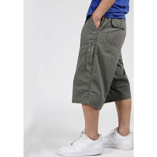 Summer Hip Hop Harem Mens Cargo Shorts Water-washed Cotton Wide Leg Loose Baggy Boardshorts Casual Beach Shorts Plus Size 6XL