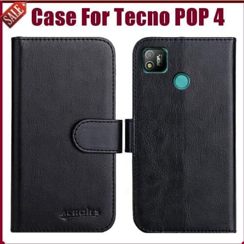 Hot! Tecno POP 4 Case 6" Fashion 6 Colors Flip Soft Leather Wallet Protective Cover For Tecno POP 4 Case Phone Bag