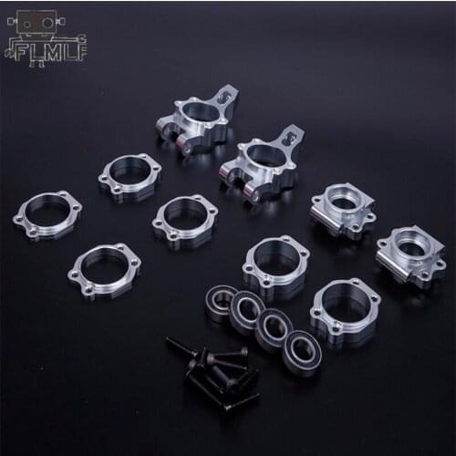 Alloy CNC Rear Wheel Hub Carrier Set Fit for 1/5 HPI ROVAN ROFUN KM GTB TS BAJA 5B 5T 5SC