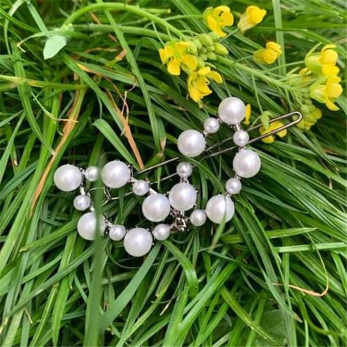 WWLB Trendy Women Girls Elegant Pearl Geometric Alloy Hair Clips Barrettes Headwear Hairpins Headbands Female Hair Accessories