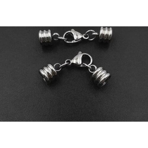 Stainless Steel Necklace Chain Cord Ends Caps with Lobster Clasps Connectors Sets Jewelry DIY Findings Wholesale fit 3mm 4mm 5mm