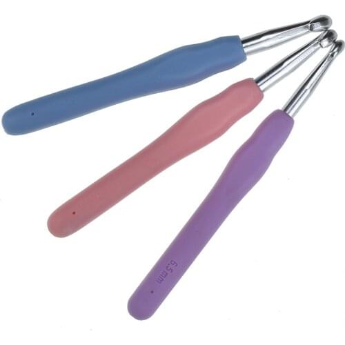 3pcs Large Size Crochet Hooks Set Soft Grip Handles Knitting Needles Multi Color Crochet Hooks Kit Yarn Weave Craft For MomCH001