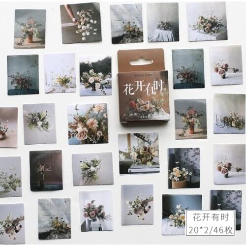 Vintage flower Small Diary Mini Japanese Cute box Stickers set Scrapbooking Cute Flakes Journal Stationery
