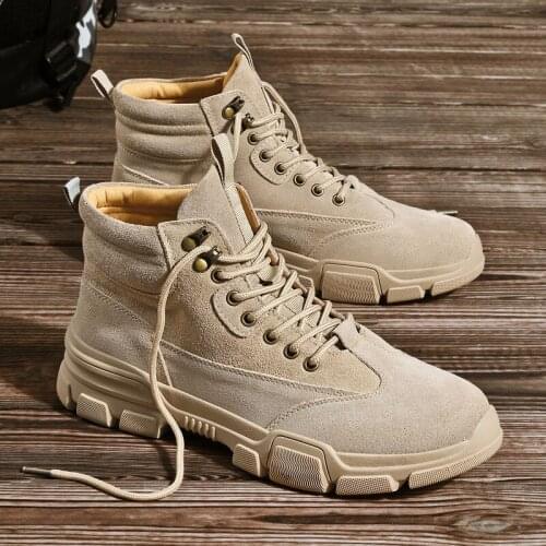 2021 Winter New Mens Boot Trendy Shoes Military Boots Hight-Top Cotton Boots Tooling Winter Cotton-Padded Shoes Mens Shoes