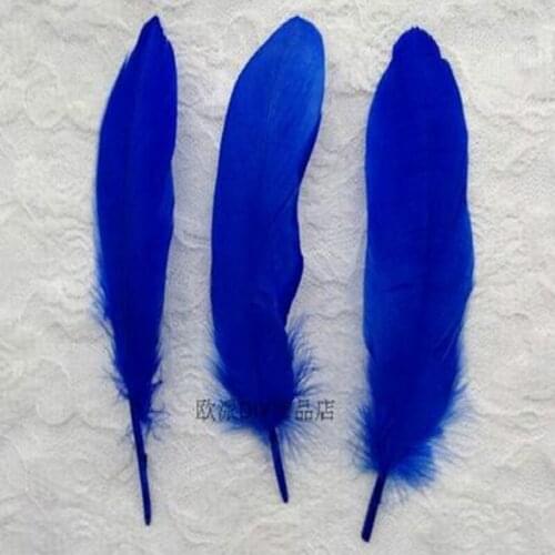 Wholesale Quality 100Pcs/lot Beautiful blue Goose Feather 15-20cm Decorative Feathers For Craft Fashion DIY