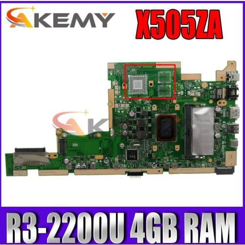 Akemy X505ZA original mainboard For Asus X505Z A505Z K505Z X505ZA Laptop motherboard mainboard with R3-2200U 4GB RAM tested ok