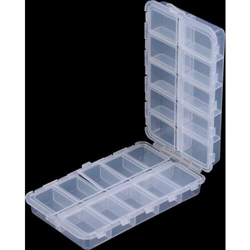 Plastic 20 Compartments Fishing Tackle Box for Fishing Lures Baits Hooks Storage Case 16.6*9.7*4.1cm