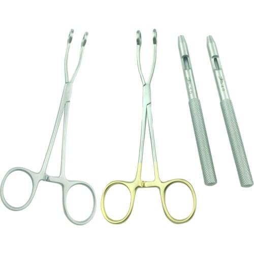Plastic dimple design positioning clip tweezer instrument thread embedding Dimple suture needle Cosmetic veterinary instruments