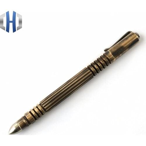 Portable Carry-on Personality Male And Female Brass Defense Gel Pen Self-defense Tactical Pen EDC Equipment Signature Pen