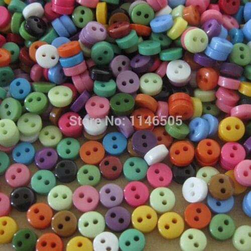 200pcs Mixed Color Round Shape Resin Button Fit Sewing Scrapbook 6mm Craft DIY Buttons Home Decor Sewing Scrapbooking