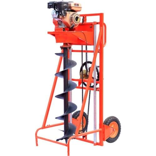 Hand-Push Orchard Planting Digger Electric Earth Auger Fertilizing Pile Driver Hole Digger Fruit Tree Drilling Digging Machine