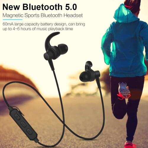 Sports Bluetooth Headset 5.0 Neck-mounted Wireless Subwoofer Stereo Waterproof Mini Sports Headphones bluetooth earphone