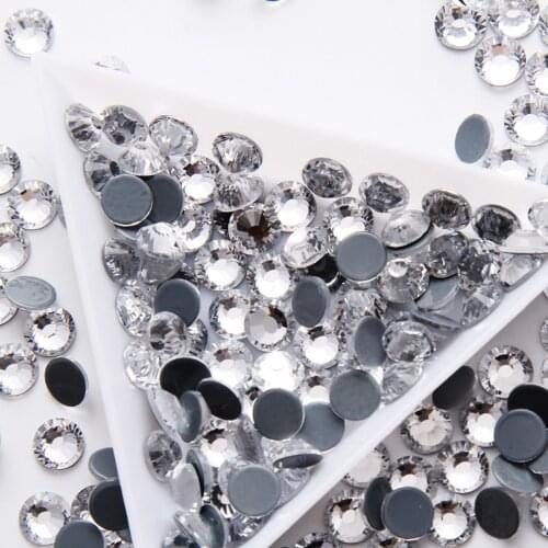 Super Glitter 1440pcs SS6-SS30 Flatback Crystal Clear Glue Back HotFix Rhinestones Strass Crystal for Clothes Shoes and Dancing