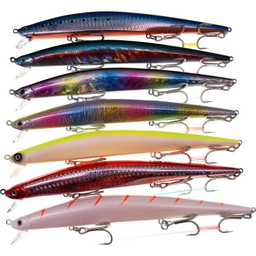 SWOLFY 7PCS/LOT 175mm 30g Big Floating Minnow Artificial Pesca Hard Bait Swimbait Sea bass lure stickbait