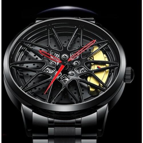 2021 Unique Mens Watches Waterproof Wheel Watch Car Rim Watch Quartz Mens Sports Watches For Men Clock Relogio Masculino
