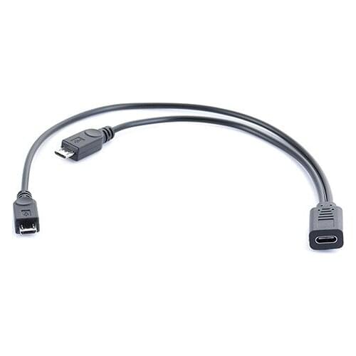 USB 3.1 Type C Female to Double Micro USB Male Data Cable For Tablets And Phones