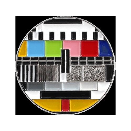 China Classic Nothing Signal Rainbow Color Television Old-fashioned Television Brooches Screen Shape Enamel vintage Pins