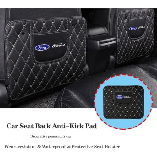 Car Seat Back Anti-Kick Pad Protector Cover PU Waterproof For Ford Puma 2020 Mustang MK2 3 Ecosport Fiesta Focus Fusion Ranger