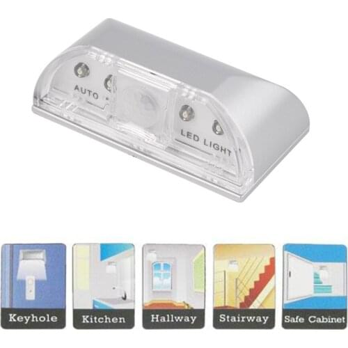 1pcs 4 LED IR Sensor Light Auto PIR Infrared Home Door Wireless Keyhole Motion Detection security Detection flashlight hot
