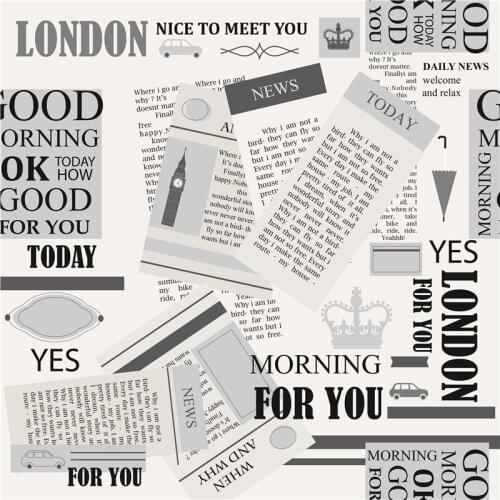 145cm*100cm Polyester Stretch satin fabric for dress vintage newspaper pattern custom printing thin shirt sewing fabric