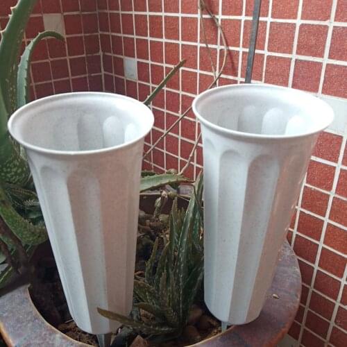 2Pcs 26cm Plastic Stake In Ground Cemetery Grave Fluted Flower Vases Holder