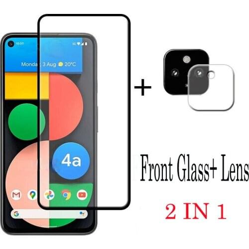 2 IN 1 For Google Pixel 4 XL 4A 5 5XL Protective Anti-scratch Tempered Glass Screen Protector Camera Lens Film For Pixel 4A 5G