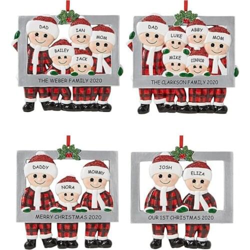 2020 Christmas Ornament Family Warm Christmas Decoration Family Member Photo Frame Christmas Tree Hanging Pendant Home Decor