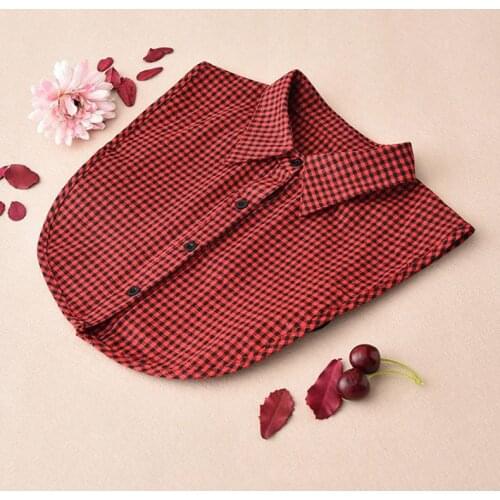 29 Styles Womens Detachable Fake False Collar Solid Color Retro Plaid Check Chiffon Half Shirt Blouse Adjust Clothes Accessories