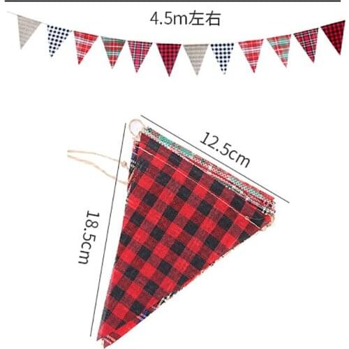 4.5Meters Dyed Beautiful Bunting Polyester Pull Flag For DIY Christmas Garland Banner Accessories Birthday Party Home Decoration