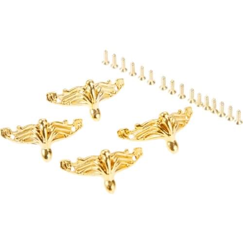 4pcs Decorative Corner Bracket furniture Jewelry Gift Wooden Box Feet Furniture Foot Corner Protector 26*19mm