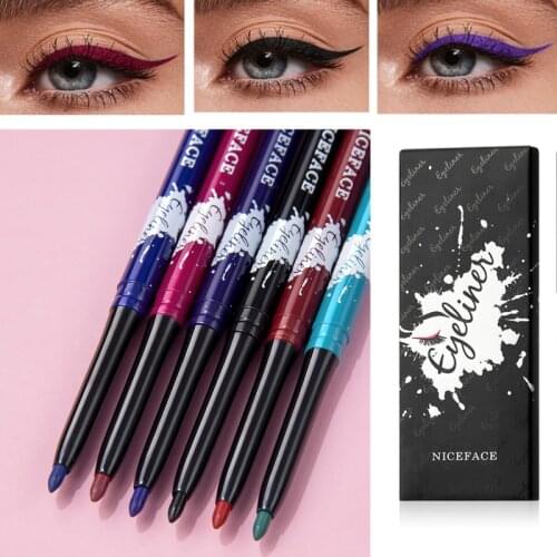 6Color Eyeliner Liquid Waterproof Easy To Wear Women Make Up Matte Eye Liner Quick Drying Eyliner Pencil Set Cosmetics TSLM1