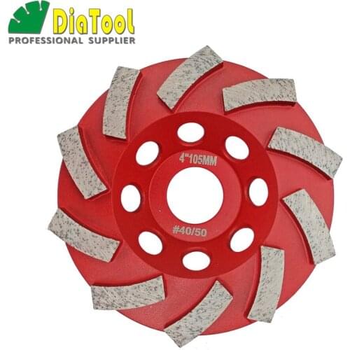 SHDIATOOL 4" Segmented Turbo Diamond Diamond Grinding Discs For Concrete And Masonry Material, Grinding Cup Wheel