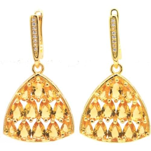 42x17mm Stunning Jewelry Set 7.6g Red Blood Ruby White CZ Daily Wear Ladies 925 Sterling Silver Pendant Earrings