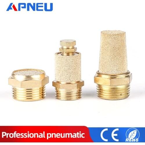 Brass Pneumatic Muffler Silencer Filter 1/8 1/4 3/8 1/2"PT Noise absorption Exhaust Muffler Connector
