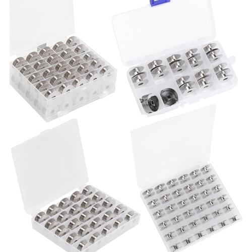 MIUSIE Sewing Machine Metal Bobbins Spools Sewing Craft Tool With Plastic Storage Box For Household Sewing Tools Accessories