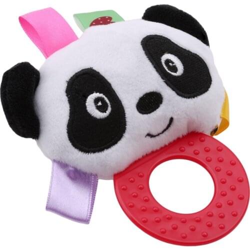 Cute Cartoon Hand Bell Animal Newborn Rattles Toy Toddler Infant Rings Interactive Plush Toys Baby Early Education Toy Gifts