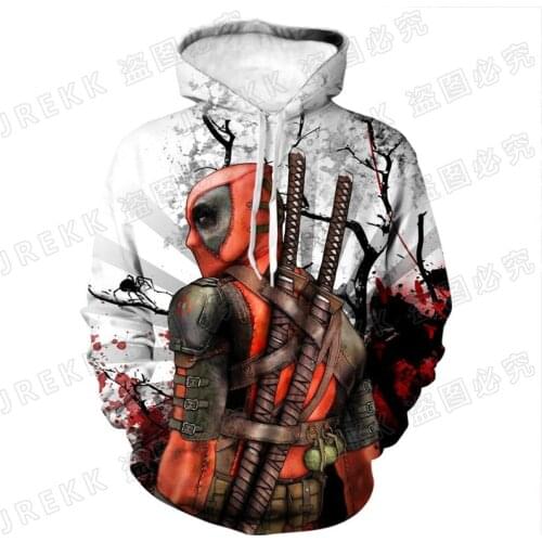 Deadpool Fashion Spring Autumn Cool Children Hoodies Marvel 3D Printed Men Sweatshirts Streetwear Oversize Women Clothing