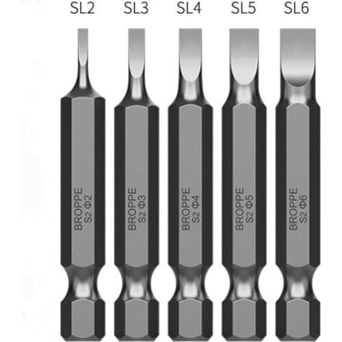 BROPPE 10Pcs Magnetic Slotted Screwdriver Bits SL2/SL3/SL4/SL5/SL6 1/4 Inch Hex Shank Screwdriver Set