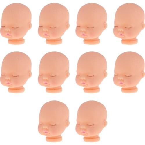 Reborn Kits Mini Baby Heads Mold Bald Head Sculpt For 5inch Mini Bathing Doll Custom Making Accessory 10 Pieces