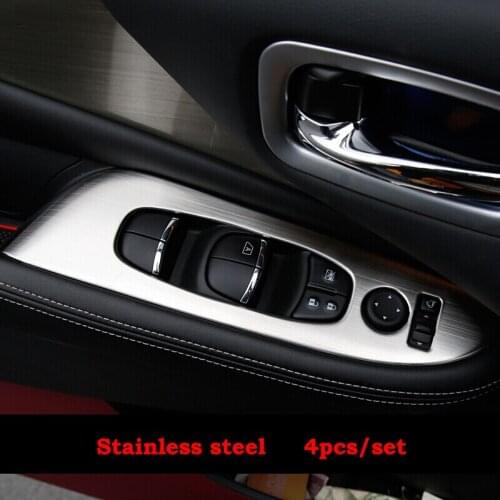 Stainless Steel For Nissan Murano Accessories 2015 2016 2017 2018 Auto Door Window Glass Lift Control Switch Panel Car Styling