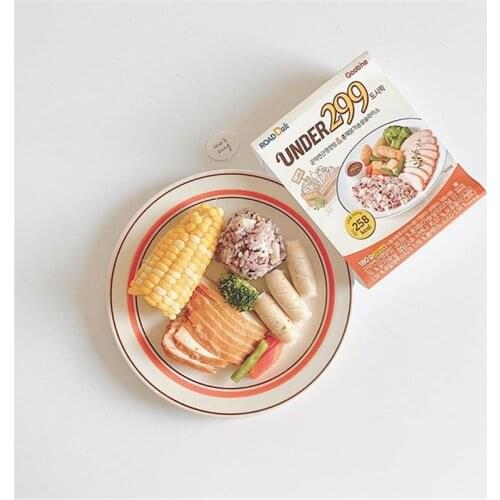 Korean Style Niche Coffee Shop Line Flat Ceramic Breakfast Plate Retro Simple Dessert Salad Plate Home Steak Pasta Dish