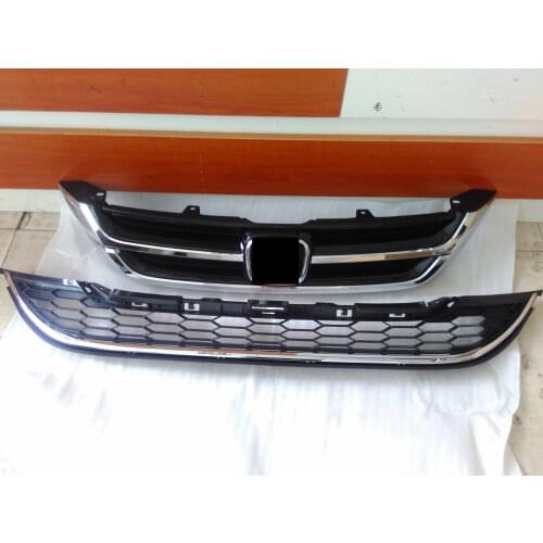 Fit For Honda CRV 2010-2011 Car Front Bumper Upper Grid Trim Lower Grill Cover 2pcs
