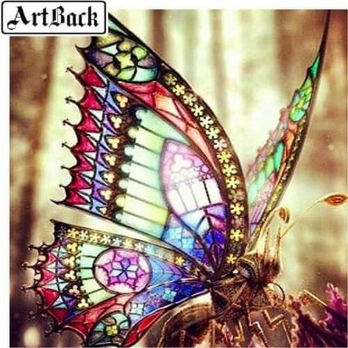 Full square 5d diy diamond painting color butterfly 3d diamond embroidery rhinestone mosaic artwork home decoration