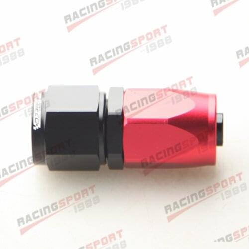 AN6 AN-6 Straight Swivel Oil Fuel Gas Line Hose End Adaptor Red/Black