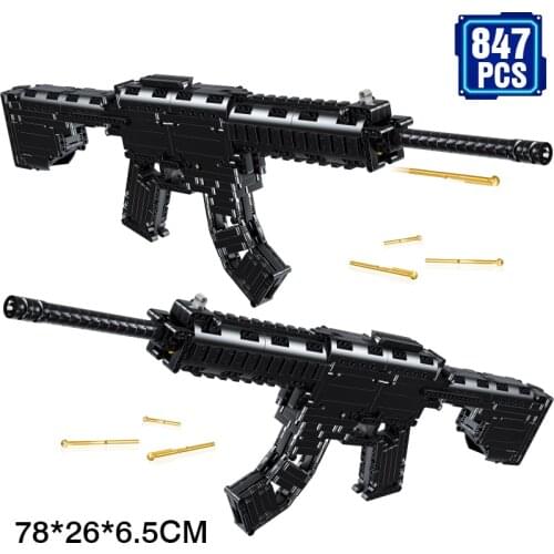 Technical 847pcs DIY Building Blocks SWAT Creator Military Weapon Pistol M416 GUN Sniper Models Bricks Toys for Boys