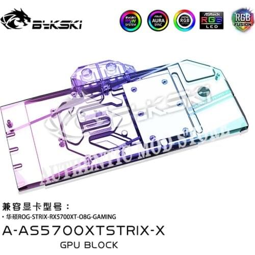 Bykski A-AS5700XTSTRIX-X, Full Cover GPU Water Block For ASUS ROG STRIX RX5700XT O8G GAMING Video Card,.VGA Cooler