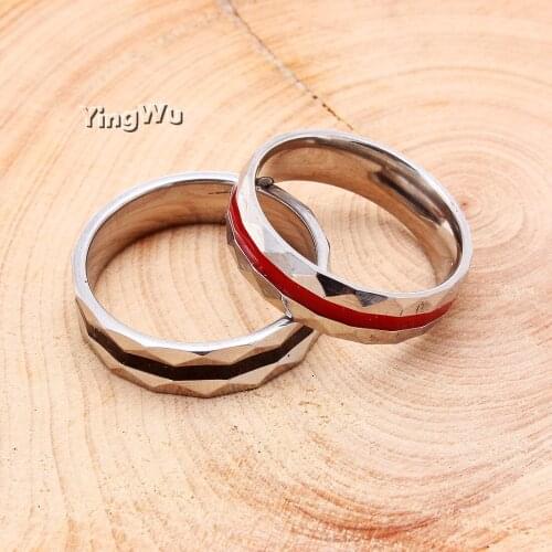 Yingwu Womens Mens Ring Titanium Steel Rings Mens Jewelry Wedding Bands Classic Friend Gift Wholesale 5pcs Lot