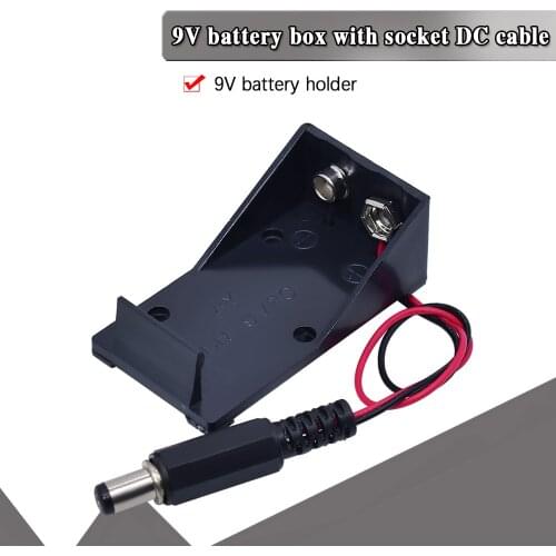 9V Battery Clip Holder Case Box with Wire Leads DIY DC interface