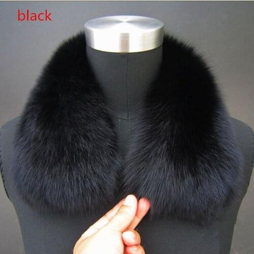 Womens Winter Genuine Fox fur Collar Fashion Scarf White Black Soft Fox fur Collar Real Fur Scarves LZ-06