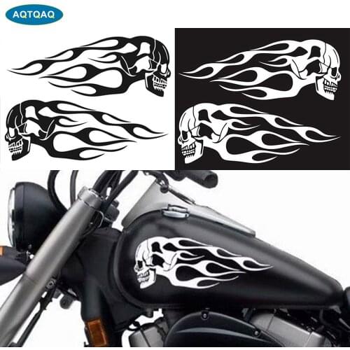 AQTQAQ 1Pair Motorcycle Fuel Tank Reflective Sticker DIY Tape Car Decoration Sticker Motorcycle Decals 34cm*12cm Black/White